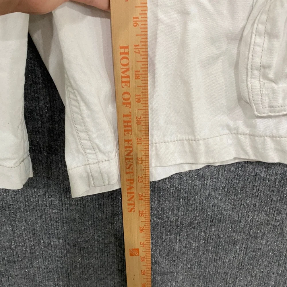 Aeropostale Mens Authentic Cargo Shorts Off White Cream Cotton Twill Size 38